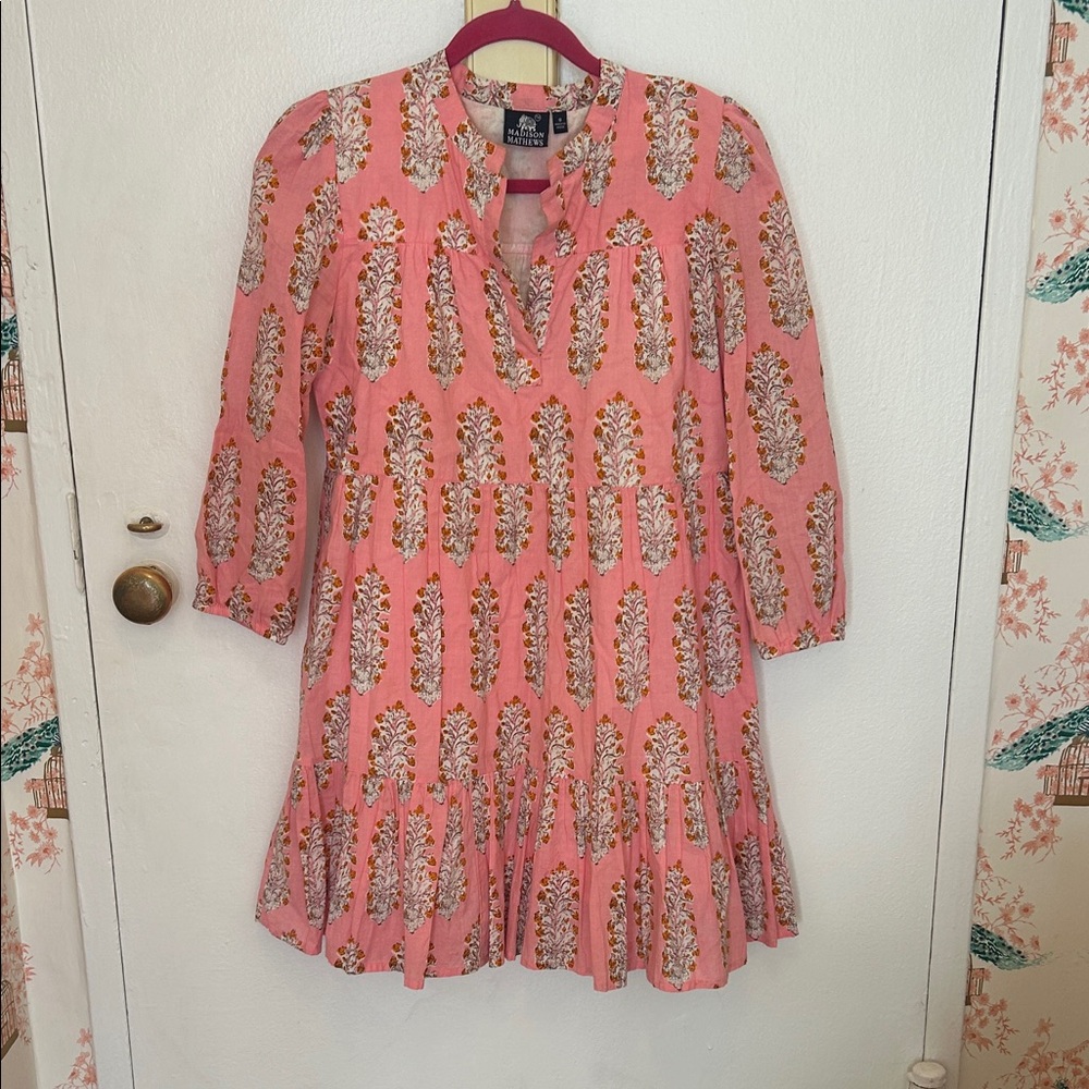 Madison Matthews Block Print Dress
